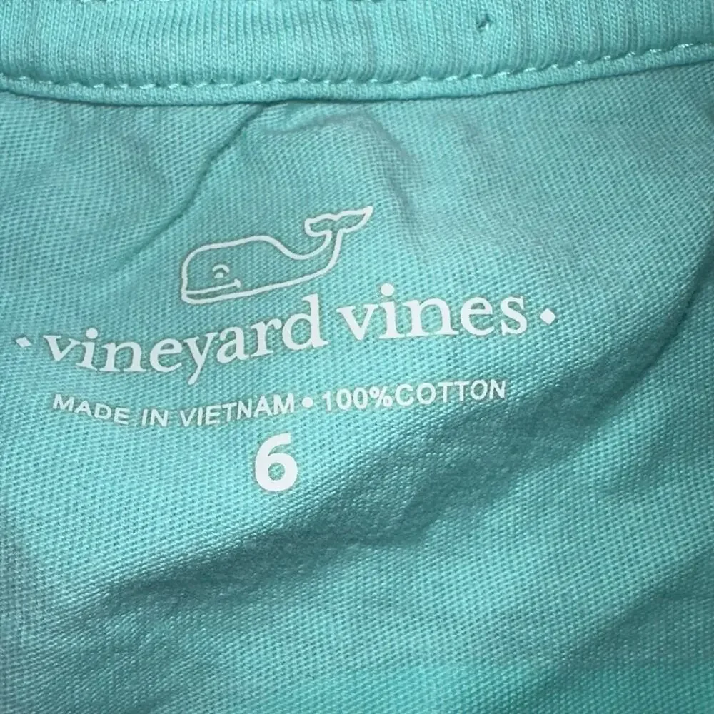 Vineyard Vines Kid's Teal Whale Pocket Tee